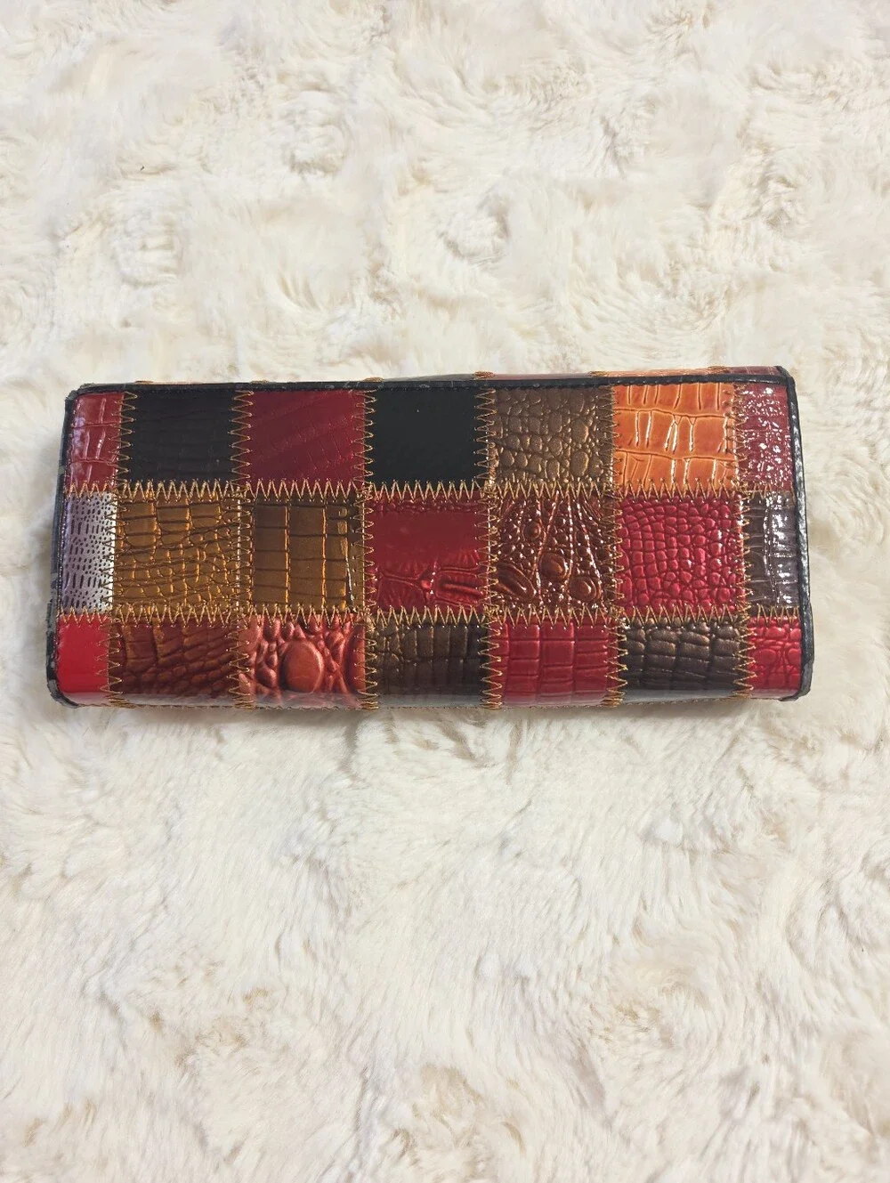 TeManli - Vintage Genuine Leather Patchwork Wallet